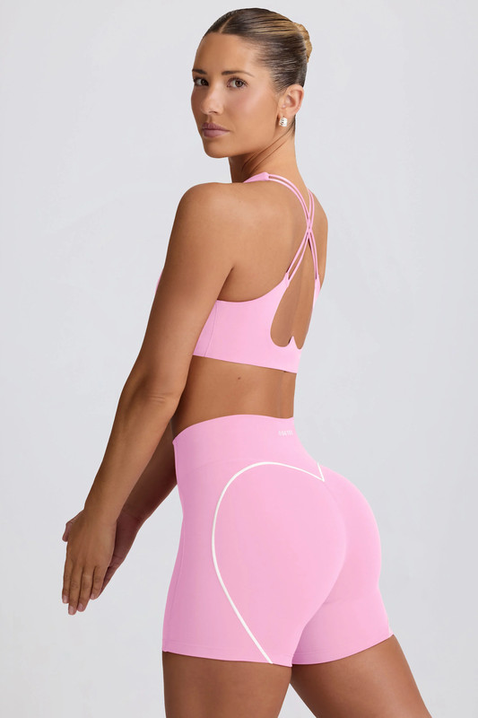 Soft Active Mini Shorts in Baby Pink - Size:L